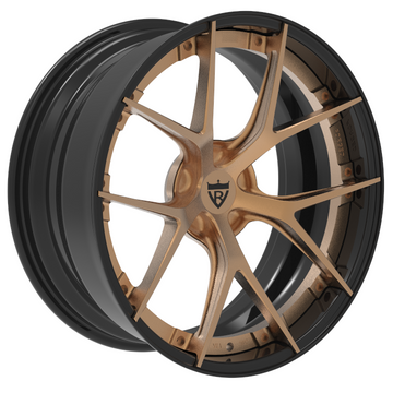 Custom 2-piece forged wheel series RV-DB189 in bronze and black finish, suitable for various high-performance vehicles.